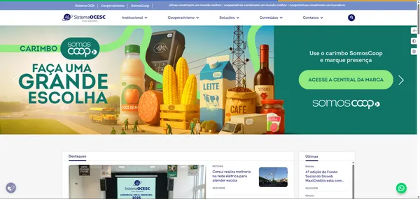 Sistema OCESC lança novo portal unificado e alinhado a virada de marca iniciada em 2025